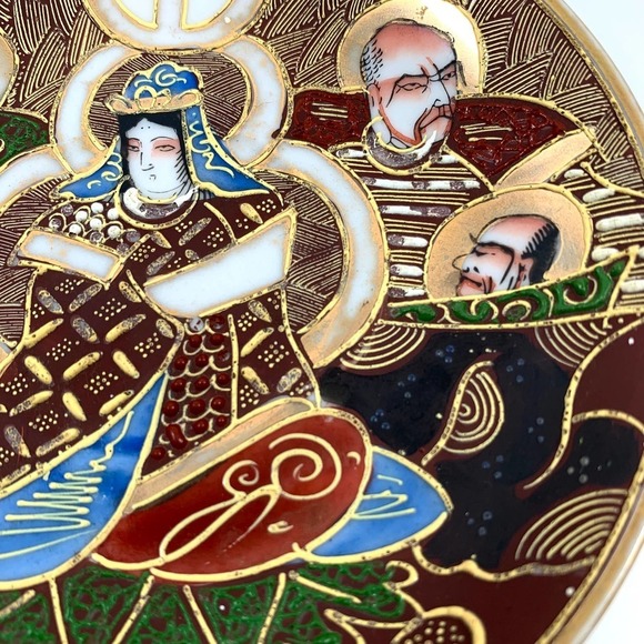 Antique 1940's Japanese hand painted small plate / tray - Picture 7 of 10